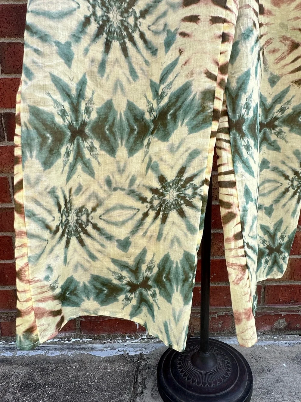 Zara Palazzo-Style Pants Sheer Wide Leg Swimwear Cover-up Trouser Beachy Tie-Dye